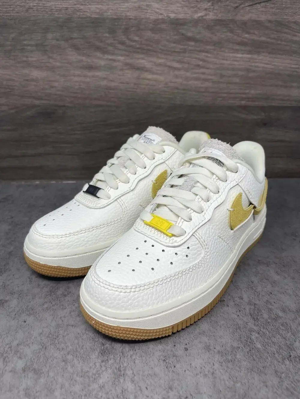 Nike Air Force 1 LXX Vandalized Shoes Womens Size 5 White Yellow BV0740-101
